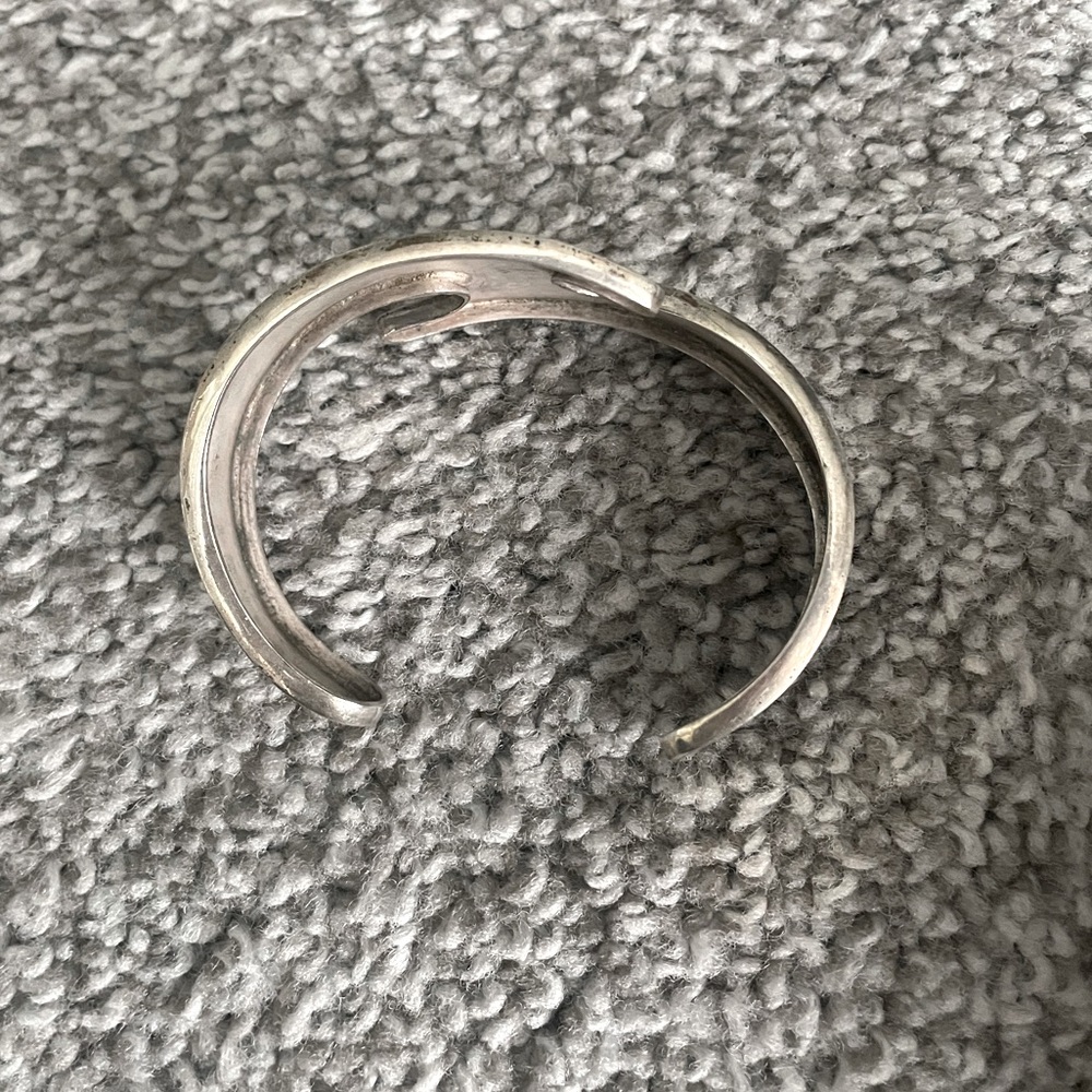 950 Silver Cuff Bangle - image 3